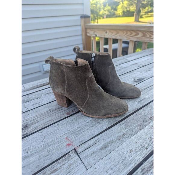 Madewell The Brenner‎ Stacked Heel Ankle Boots women's size 7 brown leather - Picture 1 of 10